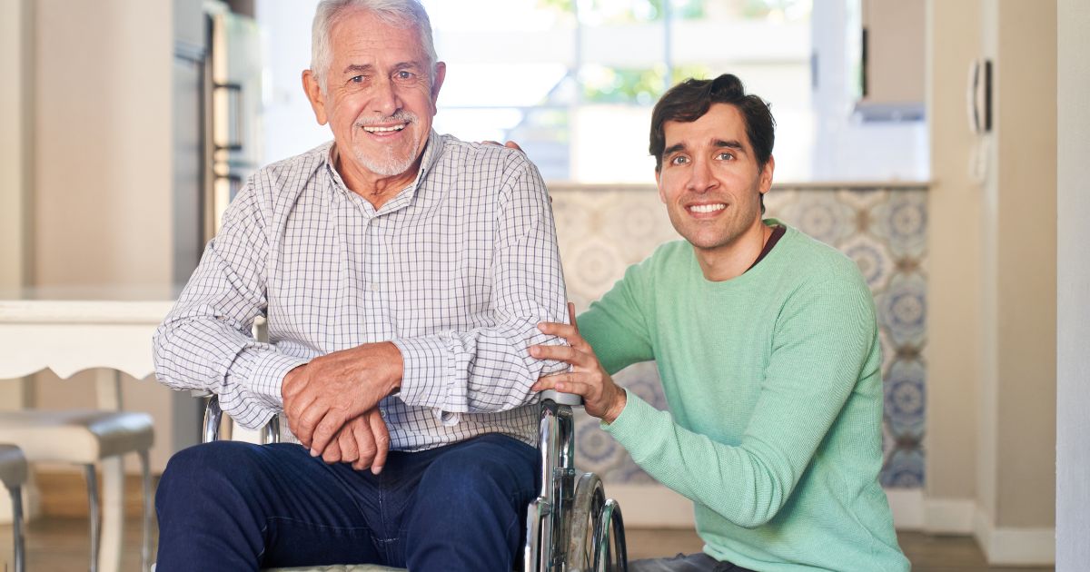 caregiver with elderly father