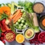 An array of healthy food represents a diabetes-friendly diet.